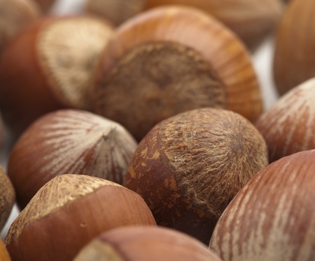 delicious hazelnut stack texture, extreme closeup photoの写真素材