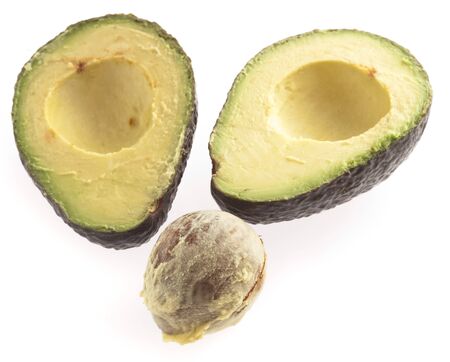 avocado slices isolated on a white background