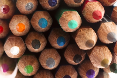 colorful crayon stack texture, extreme closeup photoの写真素材