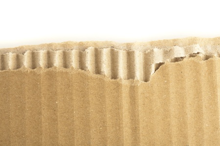 closeup of cardboard texture on white backgroundの写真素材