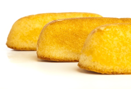 closeup of bread chocolate on a white background