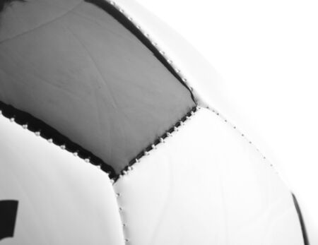 closeup of a soccer ball on a white backgroundの写真素材