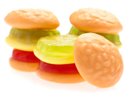 burger jellies isolated on a white backgroundの写真素材