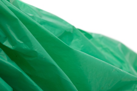 rubbish plastic bag on a white backgroundの写真素材