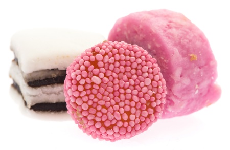 liquorice jellies isolated on a white backgroundのeditorial素材
