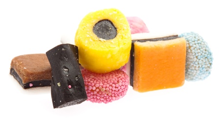 liquorice jellies isolated on a white backgroundのeditorial素材