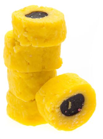 jelly pile isolated on a white backgroundのeditorial素材