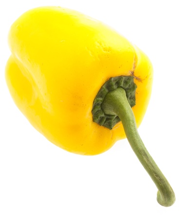 yellow pepper isolated on a white backgroundの写真素材