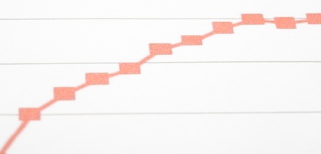 red pen painting a red line graphの写真素材