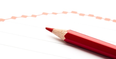 red pen painting a red line graphの写真素材