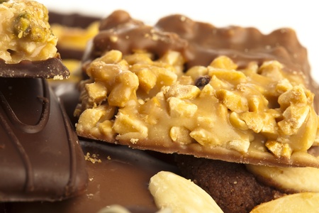 extreme closeup of a biscuits variety stack の写真素材