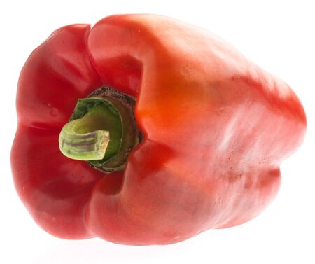 fresh red pepper isolated on a white backgroundの写真素材