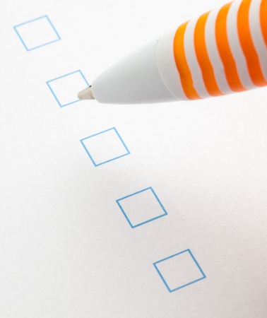 check box of questionnaire, extreme closeup photoの写真素材