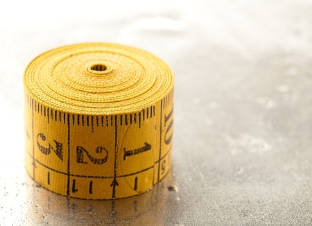 yellow meter on a metal surfaceの写真素材