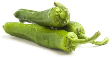 green pepper isolated on a white backgroundの写真素材