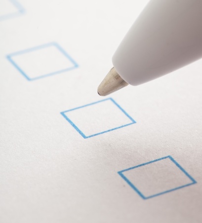 check box of questionnaire, extreme closeup photoの写真素材