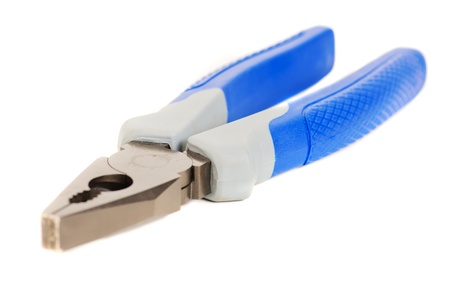 blue pliers isolated on white background