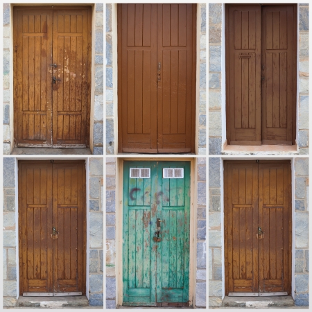 Collection Of Wooden Doorsの写真素材
