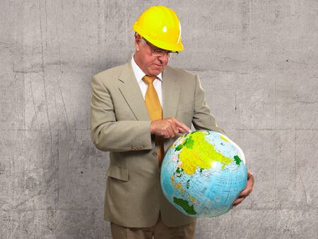 Portrait Of A Senior Architect, Outdoorの写真素材