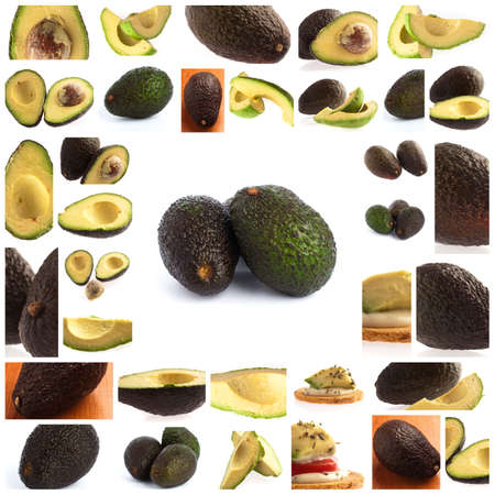 Set Of Avocado Isolated On White Background