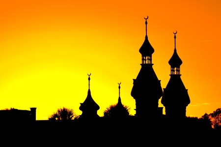 University of Tampa Skyline at Sunsetの写真素材