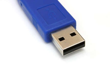 Computer usb cable isolated data on white backgroundの写真素材