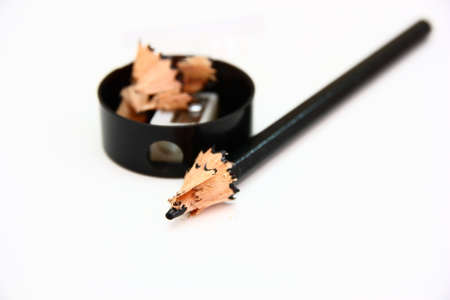 Keen pencil. Just sharpened. Isolated on white.