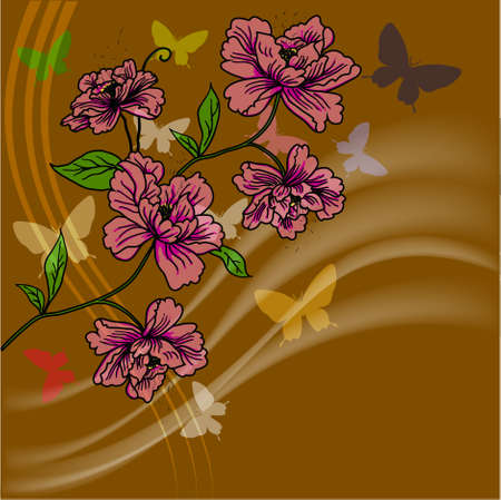 eps10 hand drawn background with a fantasy flowerのイラスト素材