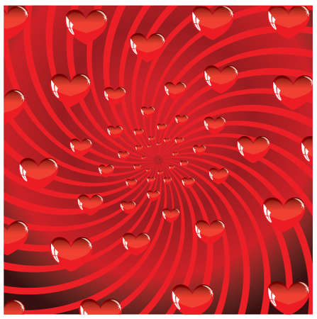 Valentines ornament with red love heart vector illustrationのイラスト素材