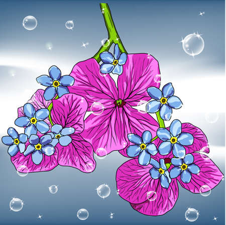 floral background with a hand drawn flavor of blooming spring Blossomsのイラスト素材