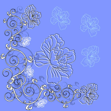 eps10 background with fantasy hand drawn flowersのイラスト素材