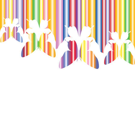 Abstract colourful background with butterflies. A Vector.のイラスト素材