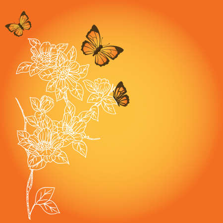 eps10 hand drawn background with a fantasy flowerのイラスト素材