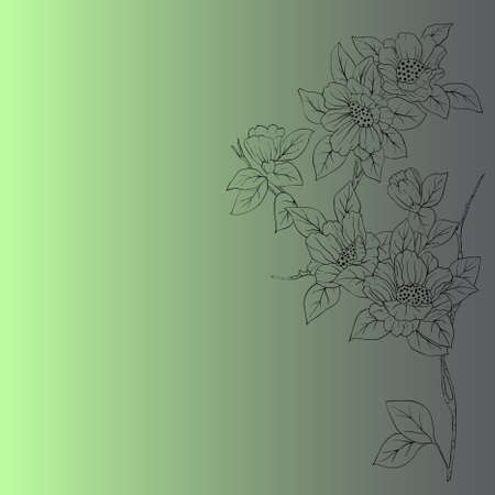eps10 hand drawn background with a fantasy flowerのイラスト素材