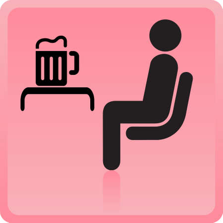 Icon of the person in a bar with a beer mugのイラスト素材