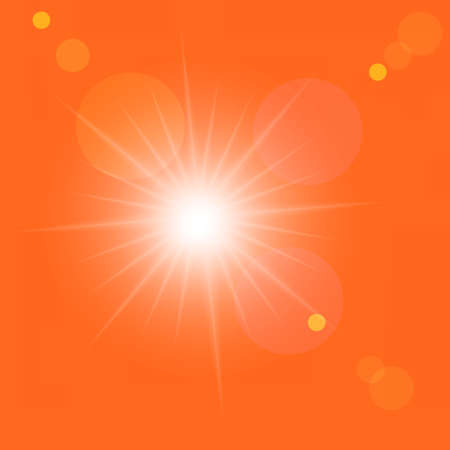 Vector sunrise in the orange skyのイラスト素材