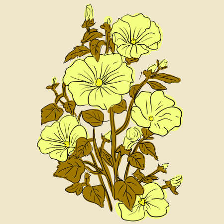 An elegant bouquet of beautiful flowers in the backgroundのイラスト素材