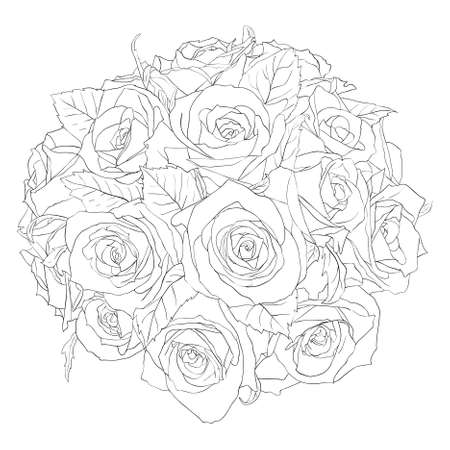 floral design element and hand-drawn のイラスト素材