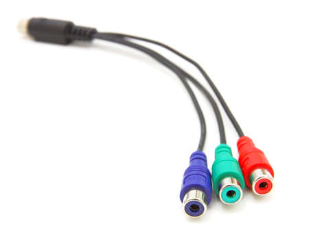 Audio cable isolated on whiteの写真素材