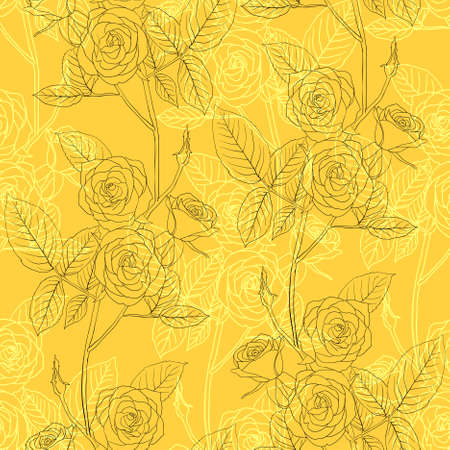 Rose seamless flower background, vector illustration.のイラスト素材