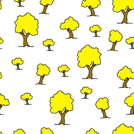 Seamless tree plant  pattern background in vectorのイラスト素材