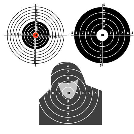 Set targets for practical pistol shooting, exercise.のイラスト素材