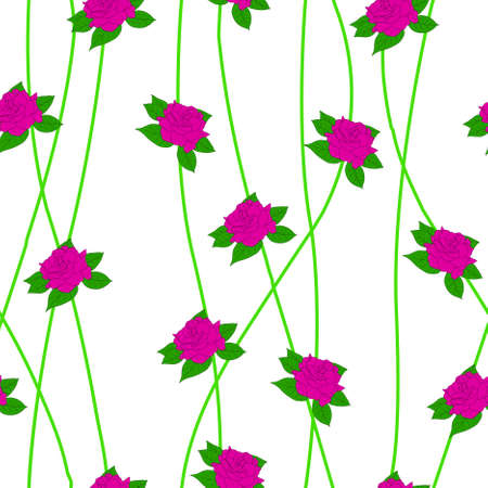 Seamless  background with flower roses. Could be used as seamless wallpaper, textile, wrapping paper or backgroundのイラスト素材