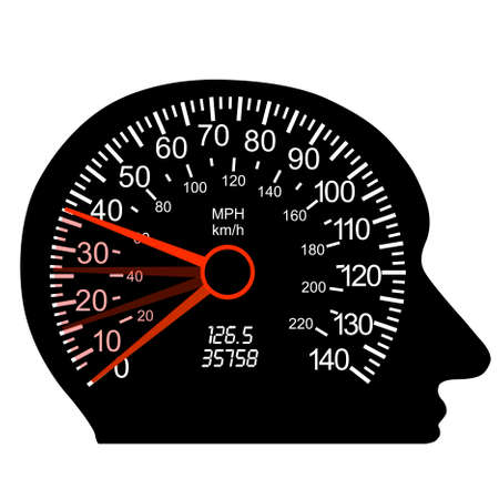 car speedometer in the human brainのイラスト素材