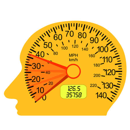 car speedometer in the human brainのイラスト素材