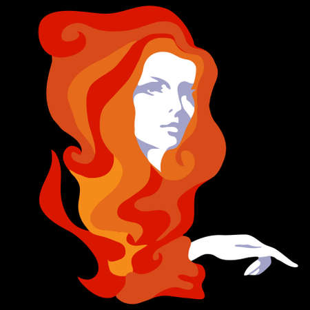 Girl with long hairのイラスト素材