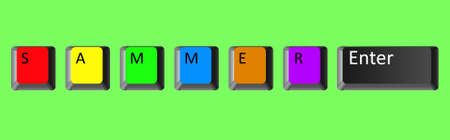Summer banner. vector illustration of the keyboard of the computer.のイラスト素材
