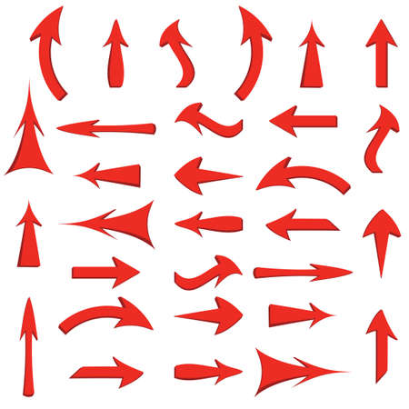 set of red arrowsのイラスト素材
