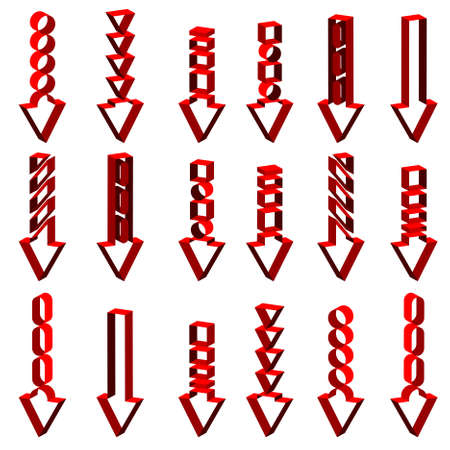  set of red arrowsのイラスト素材