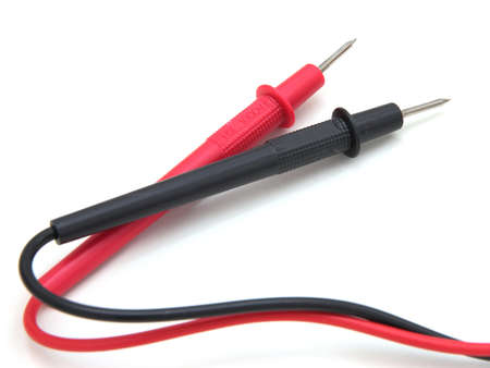 Wire Digital multimeter on white background